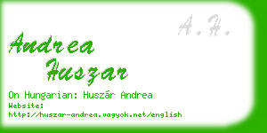 andrea huszar business card